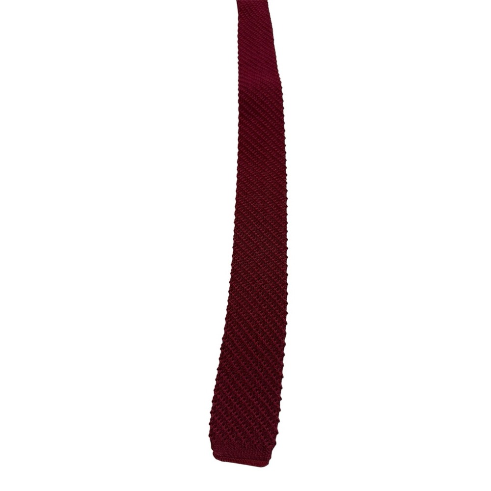 John Henry Red Knit Square Necktie 2.25 x 57"